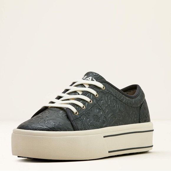 Ariat Skylar Black Floral Embossed Platform Sneakers – Women’s 8.5B - Picture 12 of 12